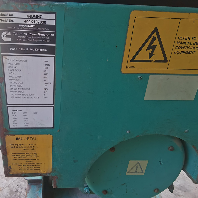 44KW原装进口康明斯二手发电机组销售-2000年出厂